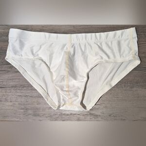 Men's White Cotton Briefs